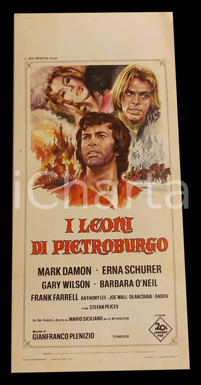 1972 I LEONI DI PIETROBURGO Mark DAMON Erna SCHURER Gary WILSON *Manifesto 32x70