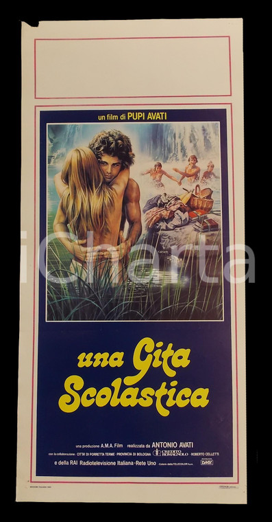 1983 UNA GITA SCOLASTICA Pupi AVATI Carlo DELLE PIANE *Manifesto 32x70 cm