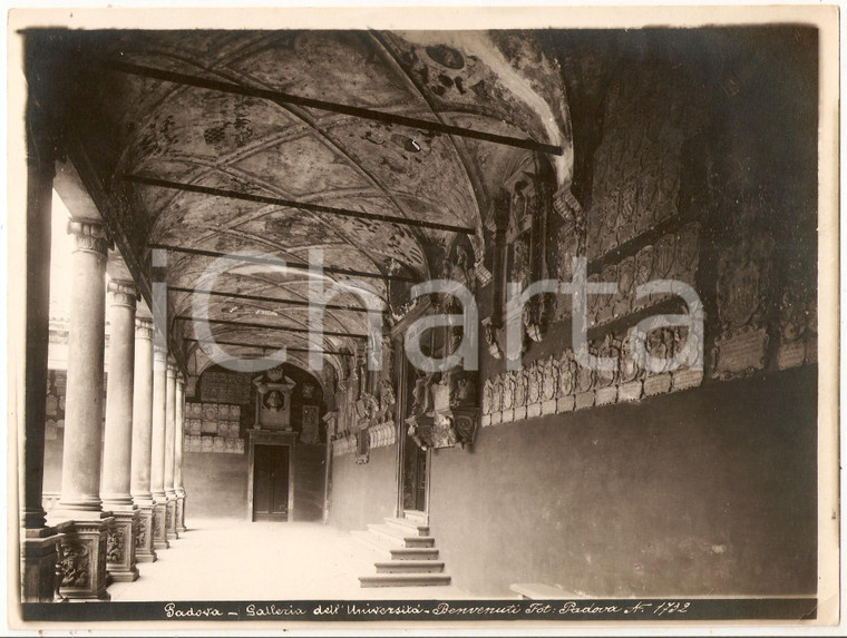 1940 ca UNIVERSITA' DI PADOVA Portici del Palazzo del Bo - Foto 23x17 cm