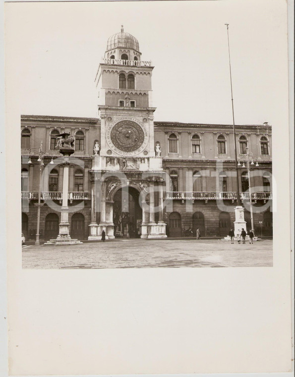 1970 ca PADOVA Torre dell'orologio e leone di San Marco - Panorama *Foto 18x24