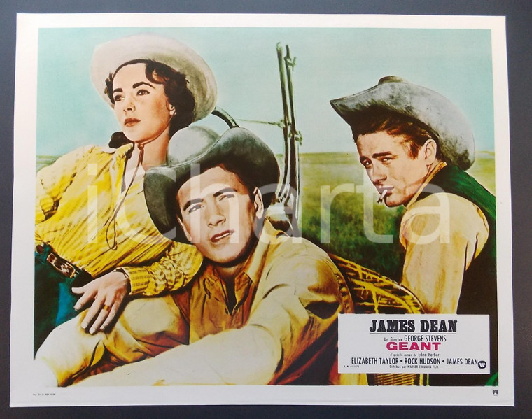 1970 ca IL GIGANTE Elizabeth TAYLOR Rock HUDSON James DEAN *Lobby card 29x23 cm