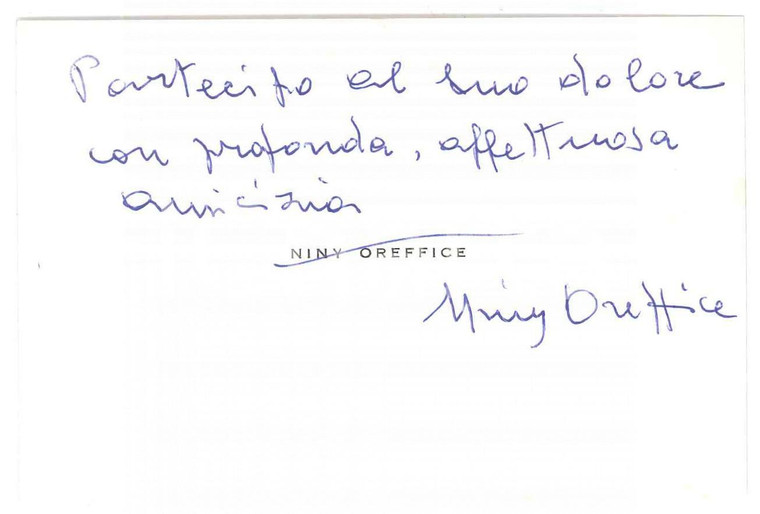 1975 ca PADOVA Niny OREFFICE - Biglietto da visita AUTOGRAFO