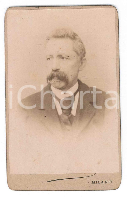 1880 ca MILANO  Ritratto maschile - Busto - Fotografia VINTAGE CDV