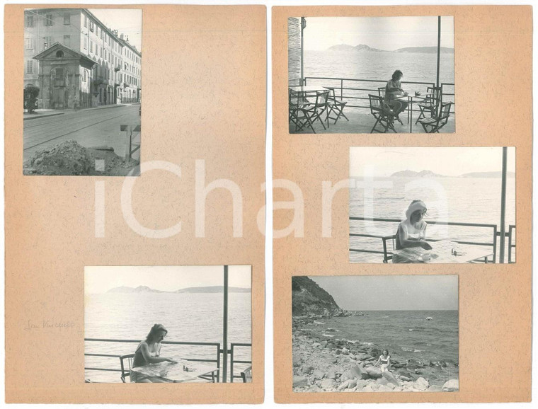 1962 SAN VINCENZO (LI) Pranzo in riva al mare - 5 provini fotografici