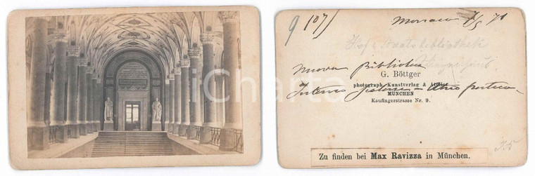 1871 MUNCHEN (D) Interno Staatsbibliothek - Foto G. BOTTGER CDV