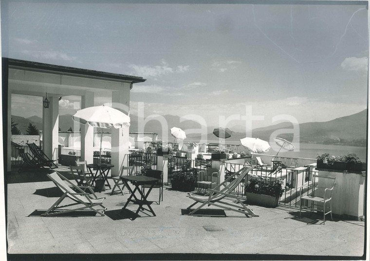 1960 ca GHIFFA (VCO) Terrazza sul LAGO MAGGIORE Bozzetto preparatorio cartolina