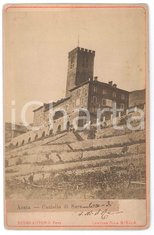 1880 ca VALLE D'AOSTA - Castello Reale di SARRE *Foto Vittorio BESSO 11x16 cm