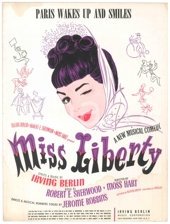 1949 Irving BERLIN "Paris wakes up and smile" - "Miss Liberty" *Spartito