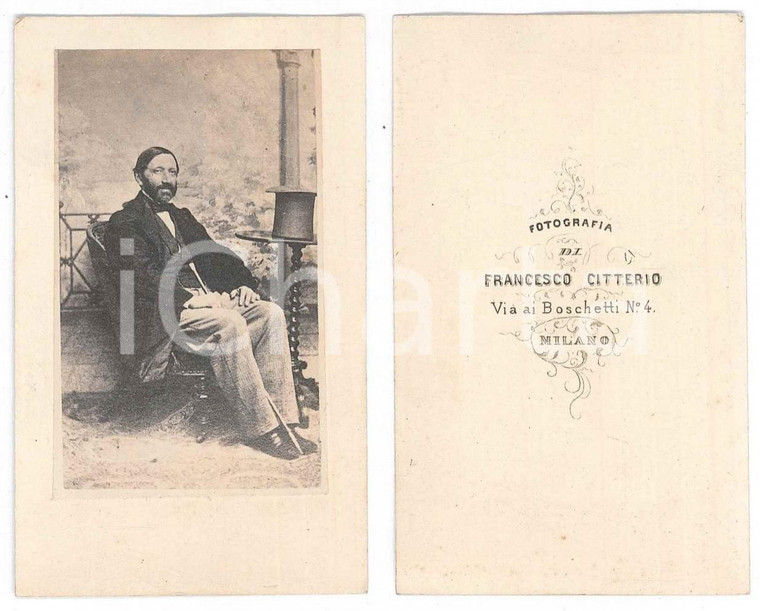 1870 ca MILANO Ritratto di un uomo seduto - Foto CITTERIO CDV