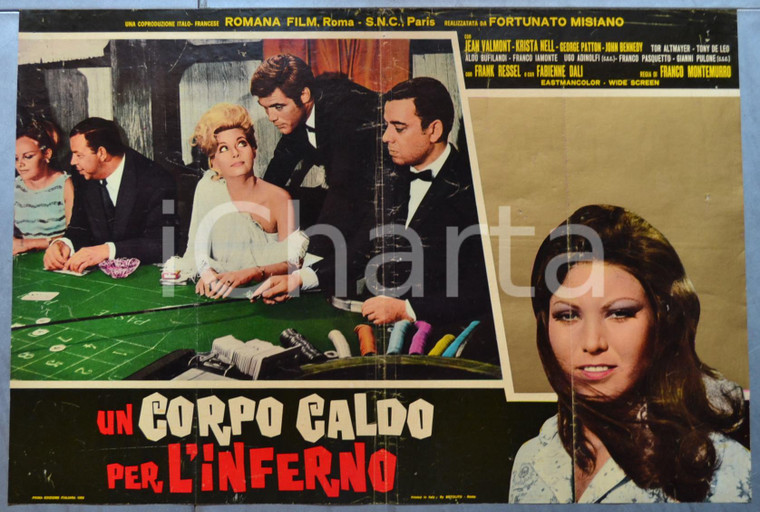1968 CINEMA "Un corpo caldo per l'inferno" Jean VALMONT Krista NELL - Lobby card