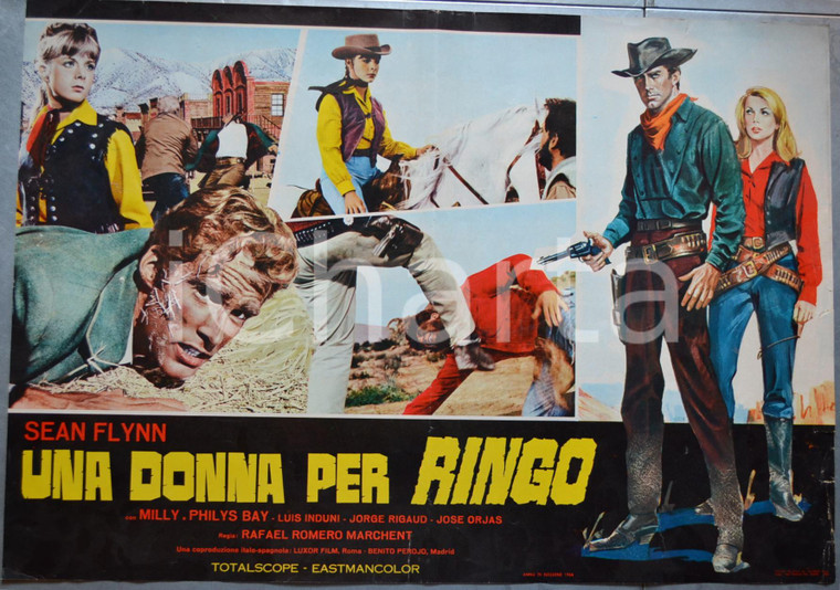 1966 WESTERN - DOS PISTOLAS GEMELAS "Una donna per Ringo" - Lobby card