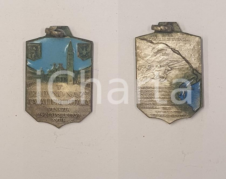 1939 VENEZIA - V Raduno Nazionale Cavalieri d'Italia - Medaglia 2x4 cm (1)