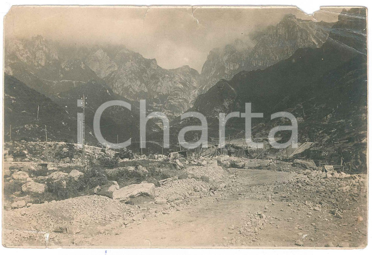 1918 WW1 ZONA DI GUERRA Edifici e tralicci colpiti *Foto DANNEGGIATA 16x11 cm