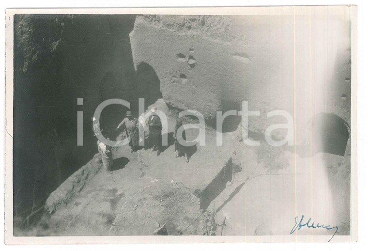 1927 LIBIA ITALIANA - GARIAN - Abitazioni nella roccia *Foto ANIMATA 14x10 cm