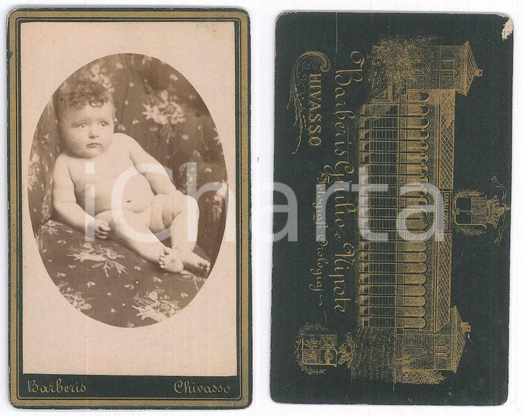 1880 ca CHIVASSO (TO) Ritratto di bambino in poltrona *Foto  BARBERIS CDV