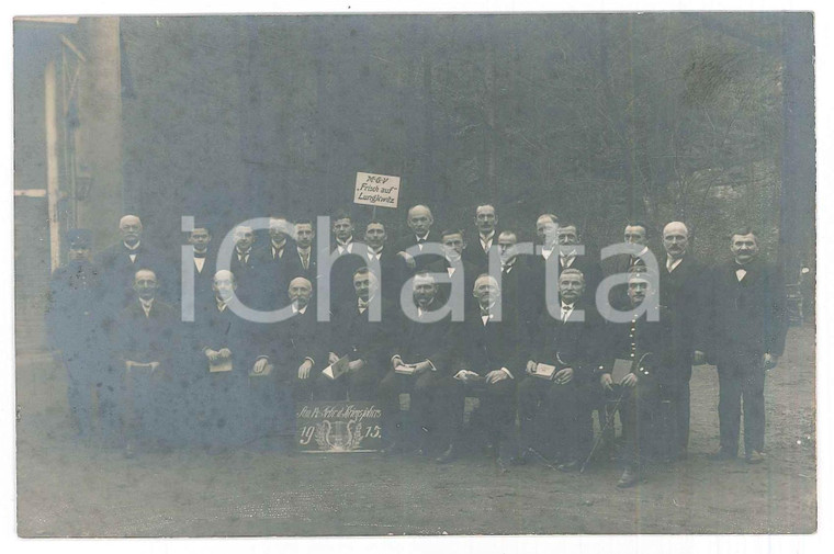 1915 WW1 LUNGKWITZ (D) Raduno - Gruppo di uomini *Foto cartolina 14x9 cm