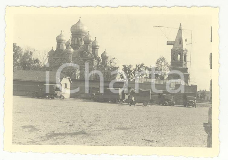 1940 WW2 BORISOV Cattedrale durante l'occupazione tedesca (3) REAL PHOTO cm 9X6