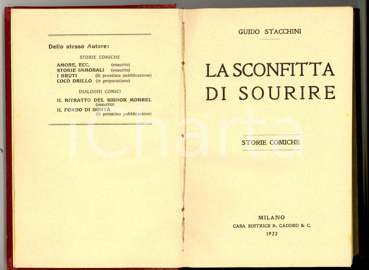 1922 Guido STACCHINI La sconfitta di Sourire - Storie comiche - Ed. CADDEO