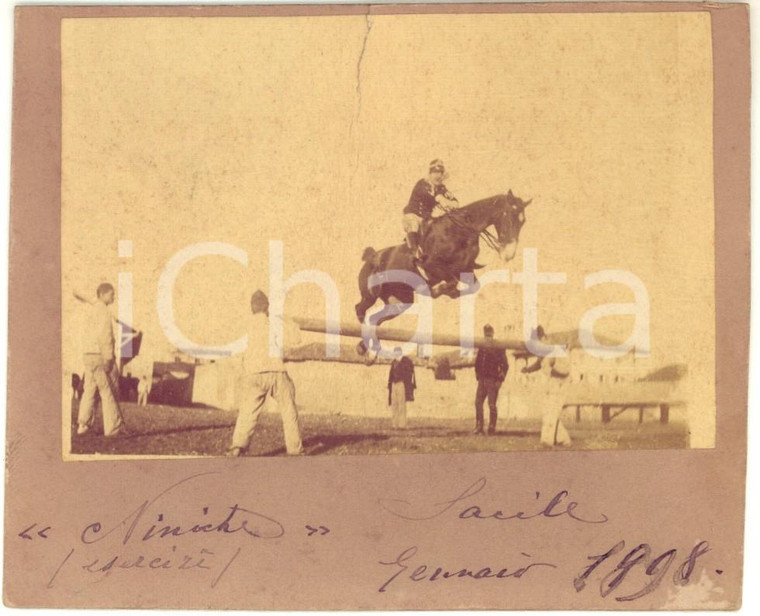 1898 IPPICA SACILE (PN) Cavallo NINICHE durante gli esercizi - Foto DANNEGGIATA