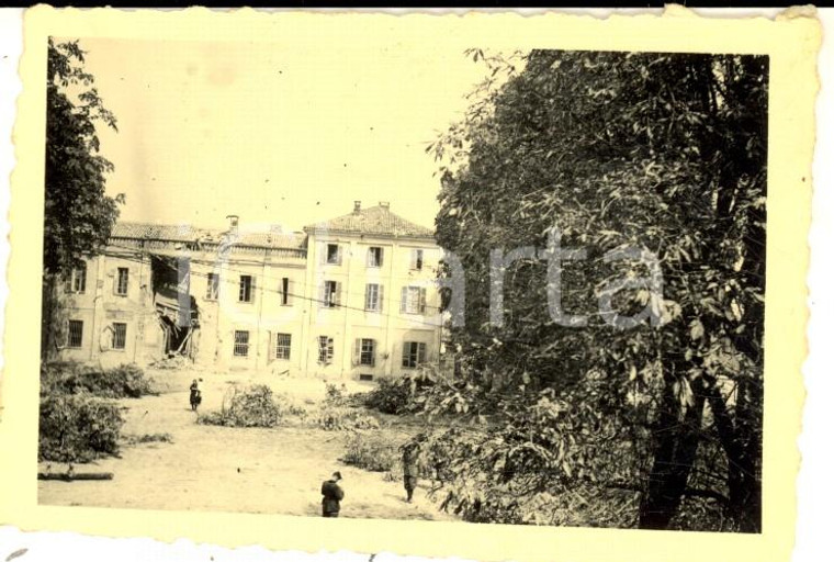 1944 WW2 AREA DI ALESSANDRIA Palazzo storico dopo un bombardamento *Foto 10x7