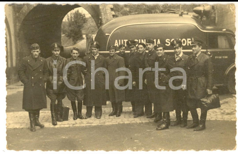 1942 WW2 ROMA Gruppo di ufficiali con autocinema sonoro *Foto cartolina RARA