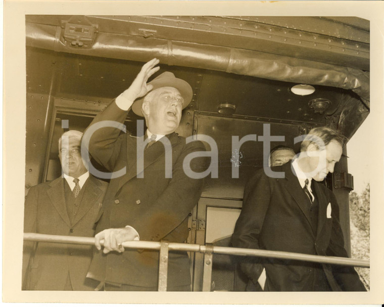 1939 WARM SPRINGS Franklin ROOSEVELT on the train with Harry HOPKINS - Photo