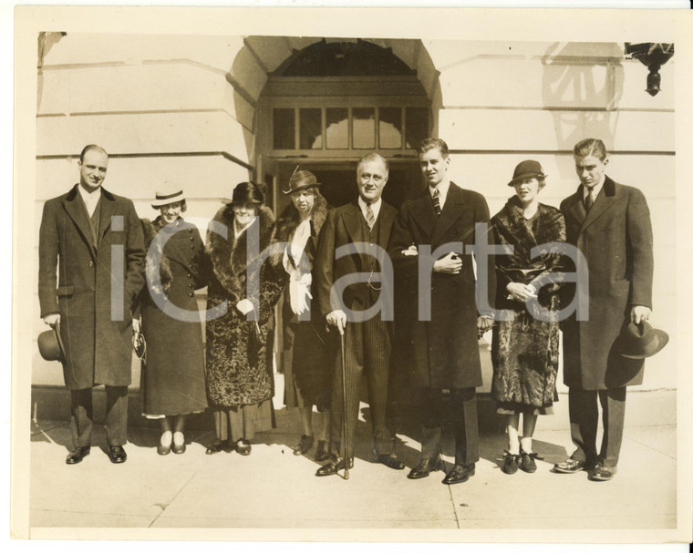 1933 WASHINGTON WHITE HOUSE Franklin ROOSEVELT and his family after inauguration