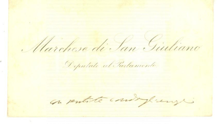 1900 ca Condoglianze on. Antonino PATERNÒ CASTELLO - Biglietto autografo