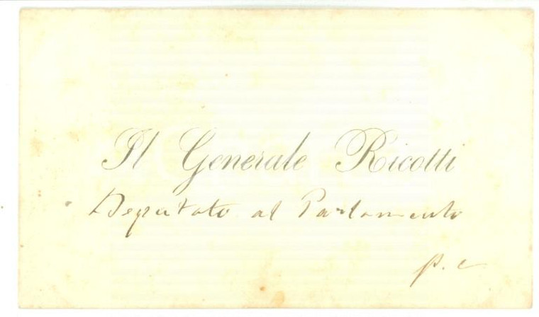 1890 ca ROMA Condoglianze deputato Cesare RICOTTI MAGNANI - Biglietto autografo