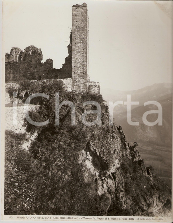 1935 ca SANT'AMBROGIO DI TORINO Sacra San Michele Salto bella Alda *Foto ALINARI