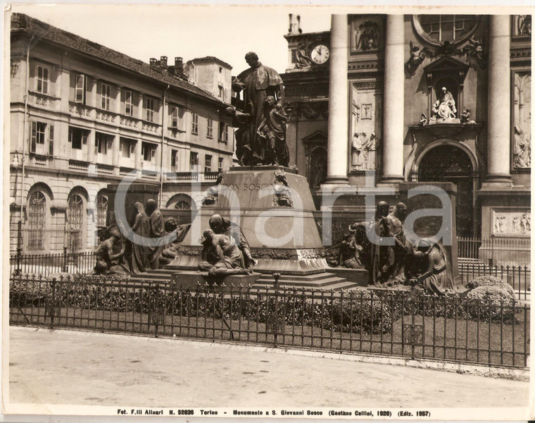 1957 TORINO Monumento a San Giovanni BOSCO *Foto artistica ALINARI 25x20 cm