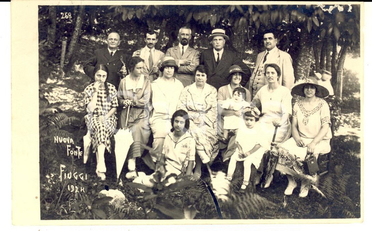 1924 FIUGGI Nuova Fonte - Ritratto di un gruppo di villeggianti - Foto VINTAGE