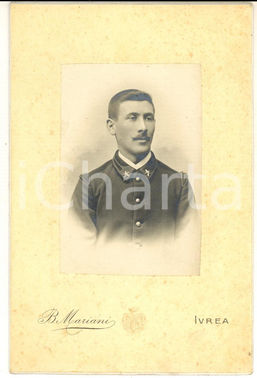 1910 ca IVREA Regio Esercito - Ritratto di un ufficiale *Foto B. MARIANI 11x16