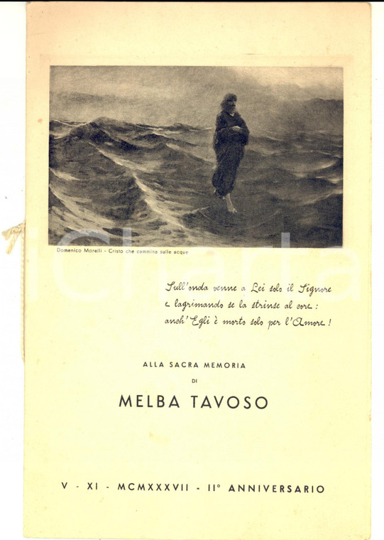 1937 VERONA Alla sacra memoria di Melba TAVOSO - Pubblicazione con foto