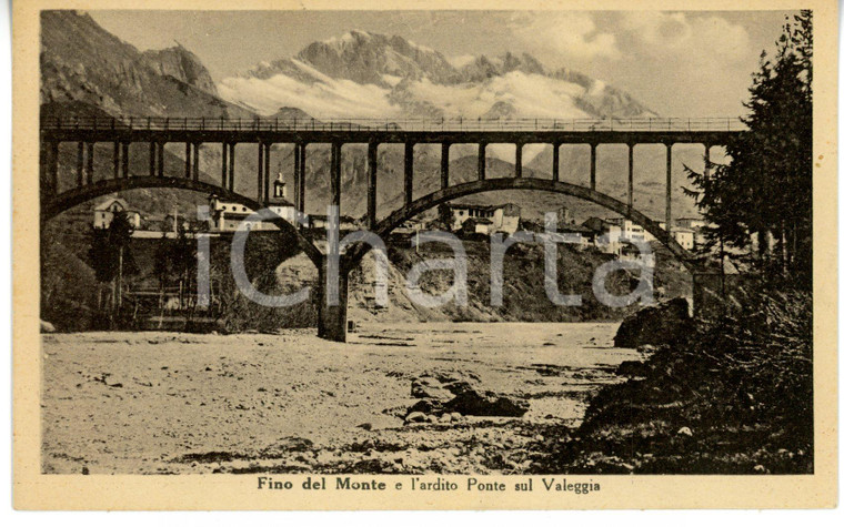 1946 FINO DEL MONTE (BG) Ponte sul torrente VALEGGIA *Cartolina VINTAGE - FP VG