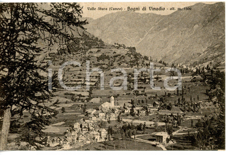 1936 BAGNI DI VINADIO (CN) Veduta panoramica della Valle Stura *Cartolina FP VG