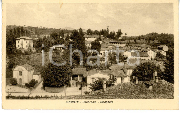 1944 MERATE Frazione CICOGNOLA - Veduta panoramica dell'abitato *Cartolina FP VG