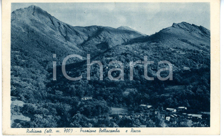 1937 RUBIANA (TO) Veduta frazione BELLACOMBA e monte ROCCA SELLA *Cartolina FP