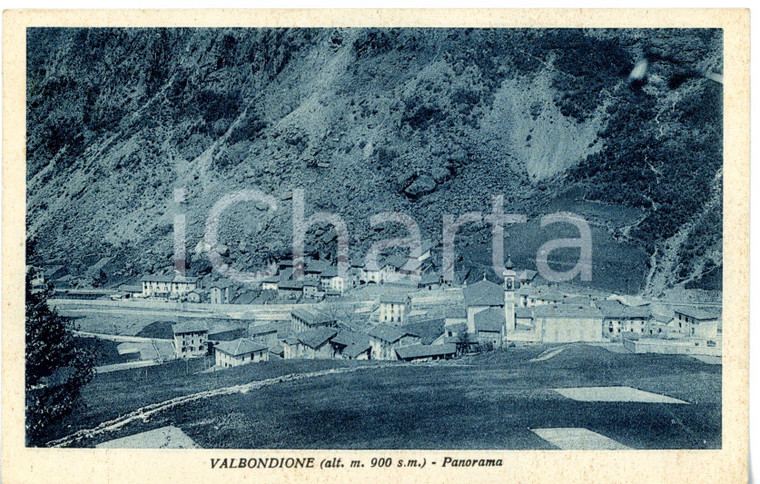 1938 VALBONDIONE (BG) Veduta panoramica del paese *Cartolina VINTAGE FP VG