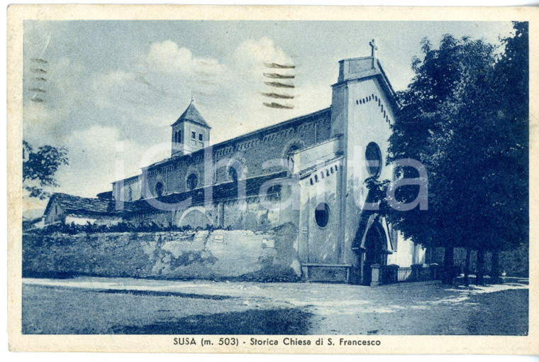 1940 SUSA (TO) Convento di SAN FRANCESCO - Veduta *Cartolina VINTAGE - FP VG