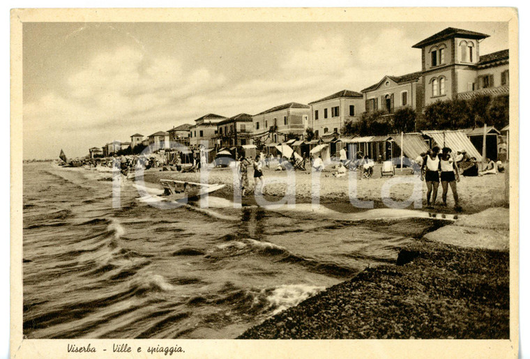 1940 ca RIMINI - VISERBA Agosto al mare - Turisti sulla spiaggia *Cartolina FG