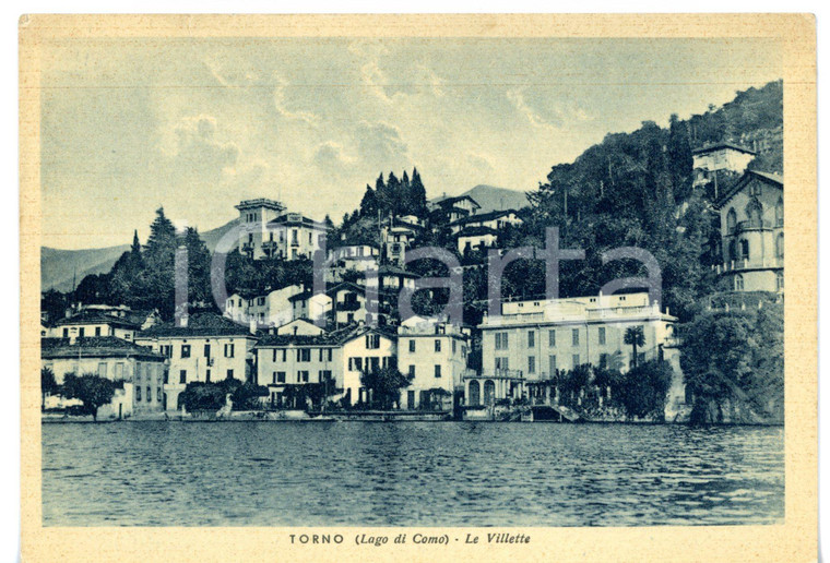 1941 TORNO Ville affacciate sul LAGO DI COMO *Cartolina VINTAGE FG VG