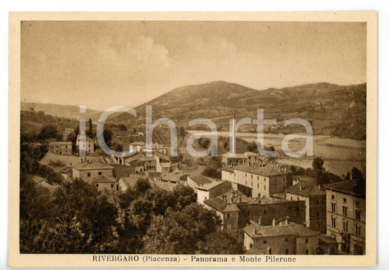 1940 ca RIVERGARO (PC) Panorama con monte PILLERONE *Cartolina VINTAGE - FG NV