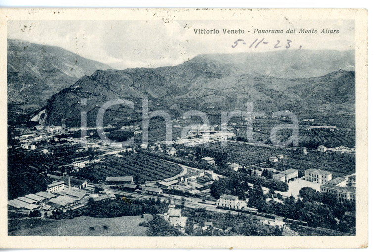 1923 VITTORIO VENETO (TV) Veduta panoramica dal monte ALTARE *Cartolina FP VG