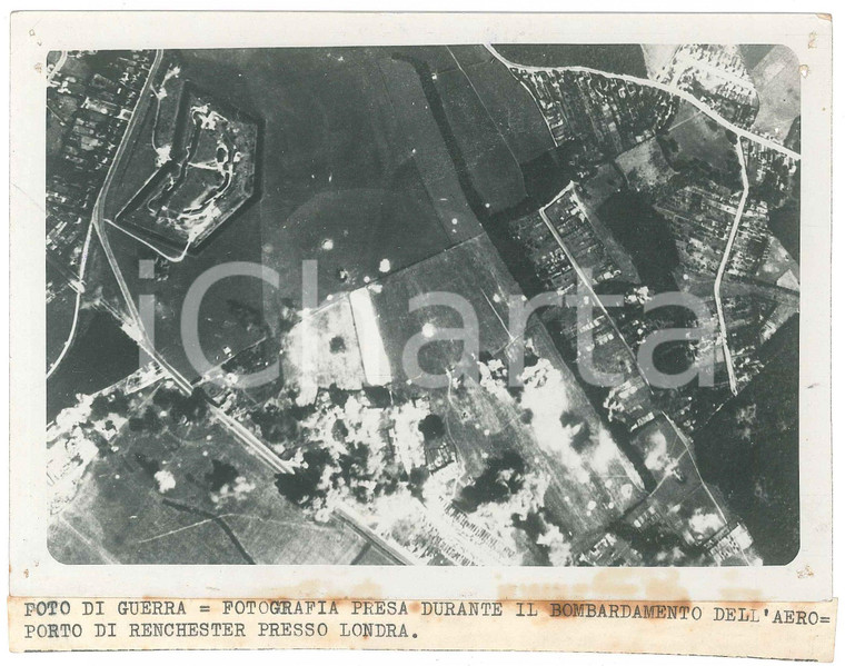 1940 WW2 ROCHESTER (UK) Airport bombed by the Luftwaffe - Photo 18x13 cm