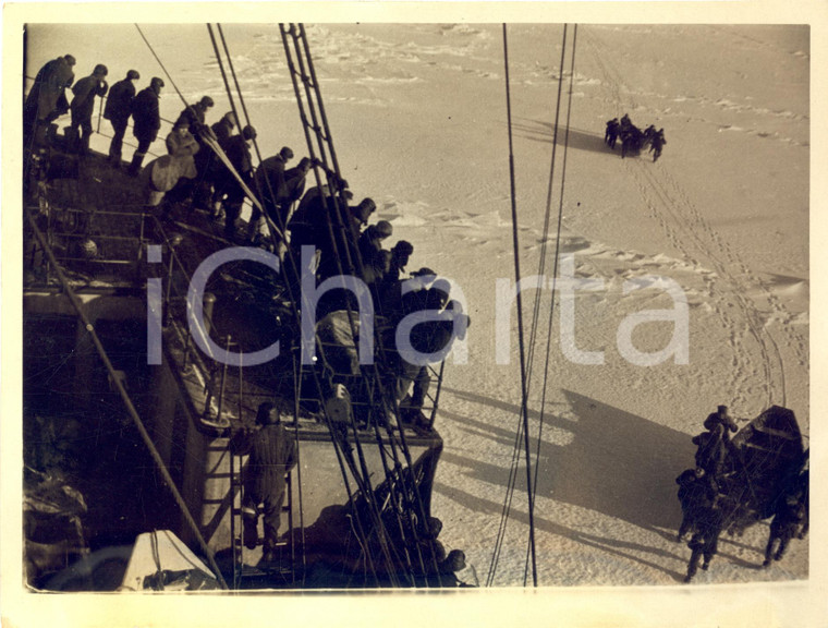 1936 EX URSS Peschereccio al lavoro nel mare ghiacciato - Foto ANIMATA 24x18 cm