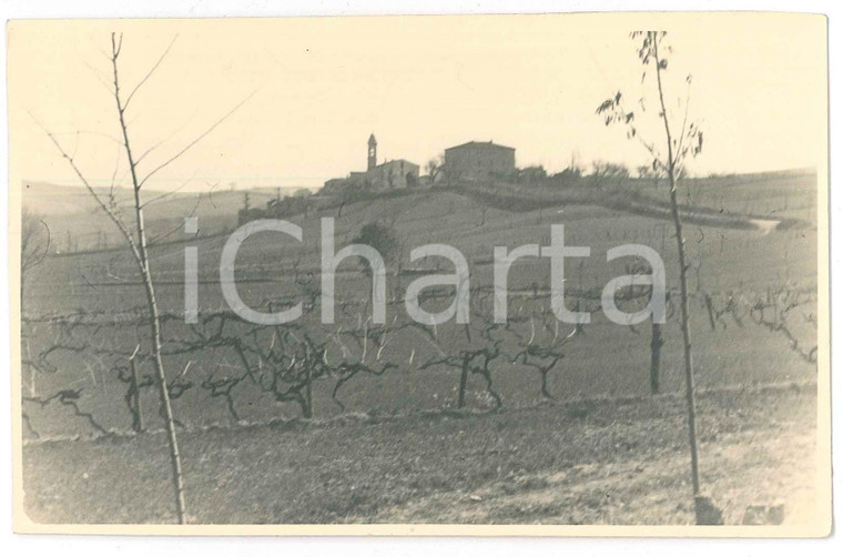 1940 ca RICCIONE - ENTROTERRA Panorama con chiesa e vigna - Fotografia 13x8 cm