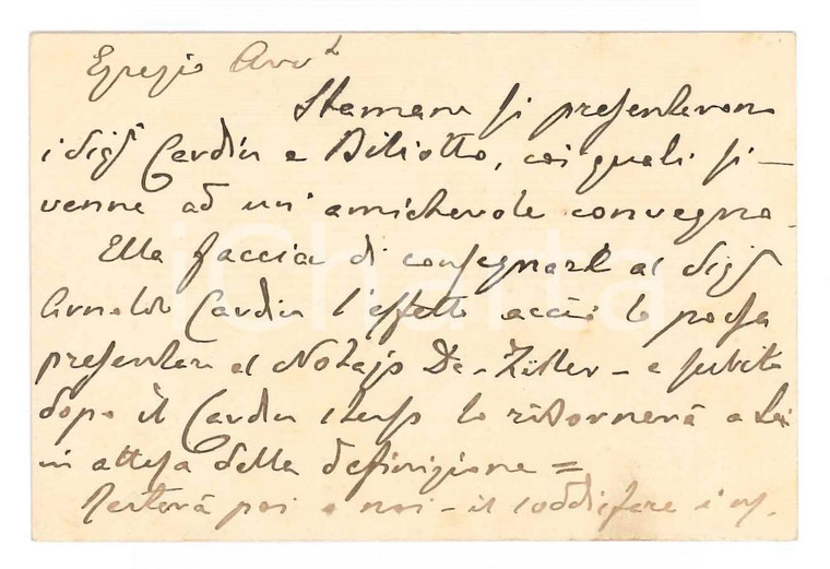 1911 ABANO TERME Arciprete don Melchiore FORMAGLIO Biglietto da visita autografo