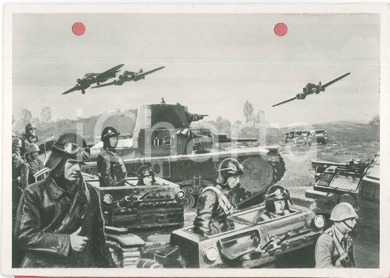 1941 WW2 Aviazione - Carri armati - Foto per cartolina ditta Paolo MARZARI