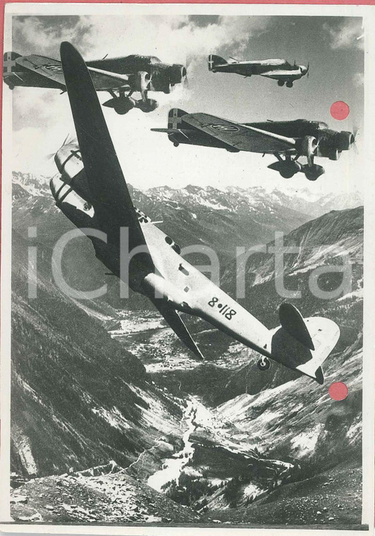1941 WW2 Aviazione sulle Alpi - Foto per cartolina ditta Paolo MARZARI